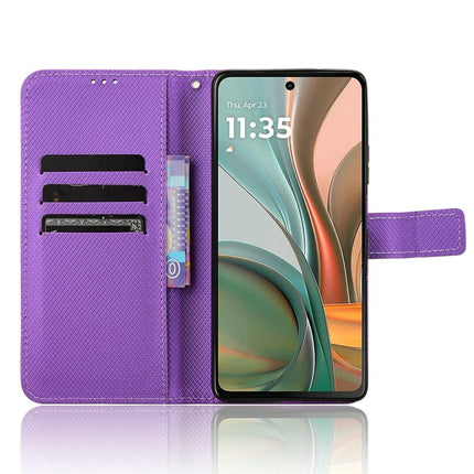 For Motorola Moto G75 5G Case PU Leather Diamond Texture Wallet Phone Cover