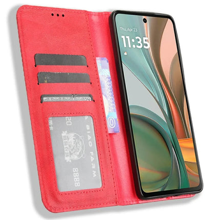 For Motorola Moto G75 5G Leather Case Wallet Stand Retro Texture Phone Cover