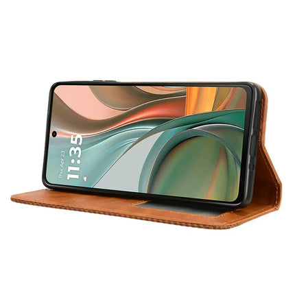 For Motorola Moto G75 5G Leather Case Wallet Stand Retro Texture Phone Cover