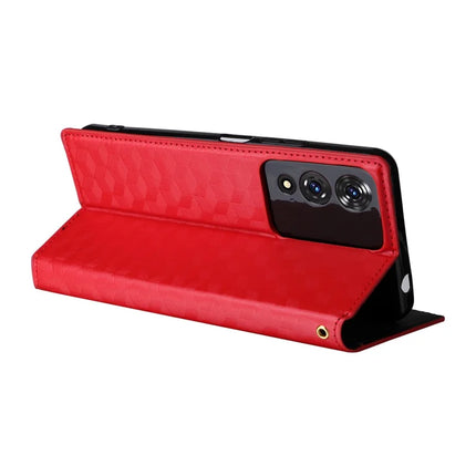 For Cubot A10 Wallet Case Rhombus Imprinted Leather Phone Cover