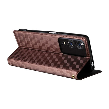 For Cubot A10 Wallet Case Rhombus Imprinted Leather Phone Cover