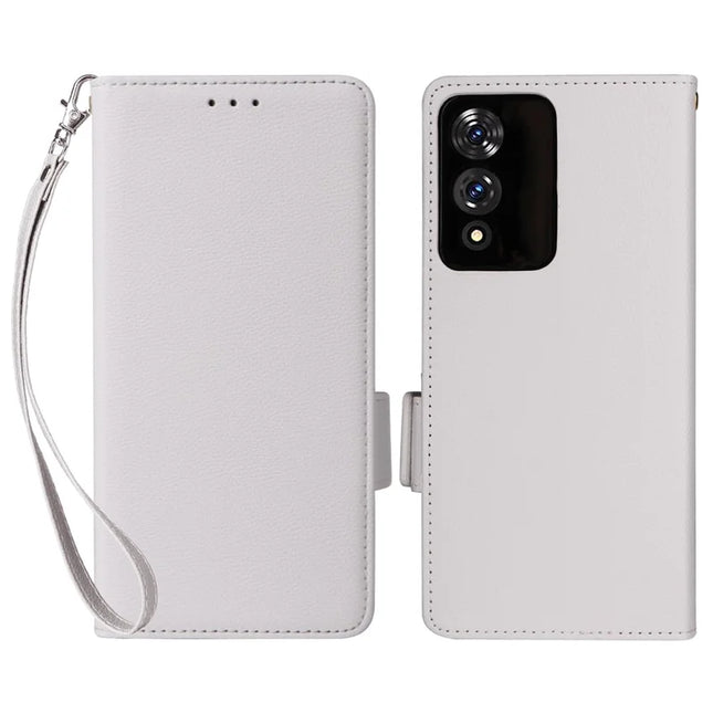 For Cubot A10 Case Litchi Texture PU Leather Wallet Flip Phone Cover - White