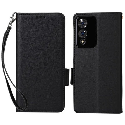 For Cubot A10 Case Litchi Texture PU Leather Wallet Flip Phone Cover - Black
