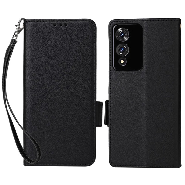 For Cubot A10 Case Litchi Texture PU Leather Wallet Flip Phone Cover - Black