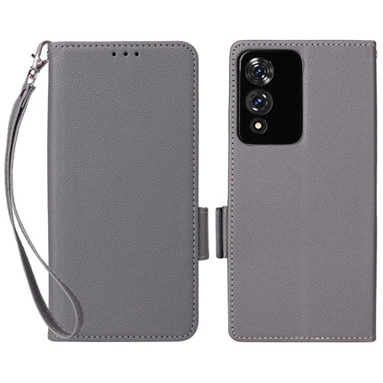 For Cubot A10 Case Litchi Texture PU Leather Wallet Flip Phone Cover - Grey