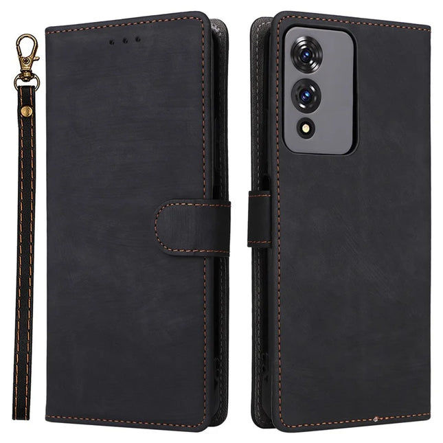 For Cubot A10 Wallet Case RFID Blocking PU Leather Cover Stand View - Black