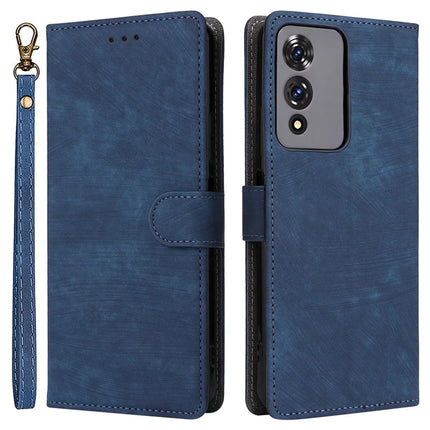 For Cubot A10 Wallet Case RFID Blocking PU Leather Cover Stand View - Blue