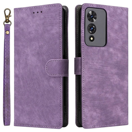 For Cubot A10 Wallet Case RFID Blocking PU Leather Cover Stand View - Purple
