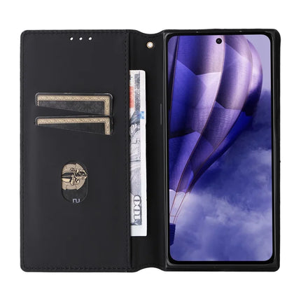 For HMD Skyline Wallet Case Rhombus Imprinted Leather Phone Cover
