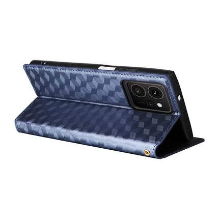 For HMD Skyline Wallet Case Rhombus Imprinted Leather Phone Cover