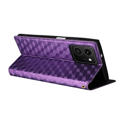 For HMD Skyline Wallet Case Rhombus Imprinted Leather Phone Cover