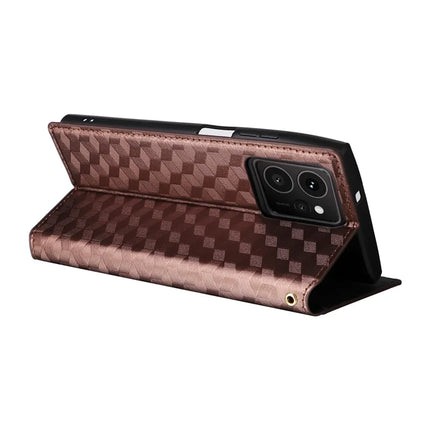 For HMD Skyline Wallet Case Rhombus Imprinted Leather Phone Cover
