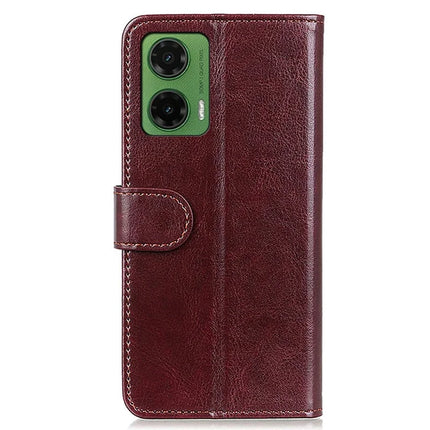 For Motorola Moto G35 5G Case Crazy Horse Texture PU Leather Phone Stand Cover