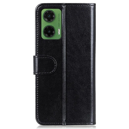 For Motorola Moto G35 5G Case Crazy Horse Texture PU Leather Phone Stand Cover