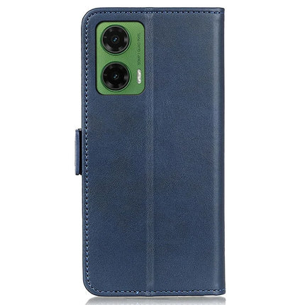 For Motorola Moto G35 5G Case Stand Cowhide Texture PU Leather Phone Cover
