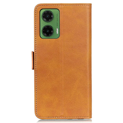 For Motorola Moto G35 5G Case Stand Cowhide Texture PU Leather Phone Cover