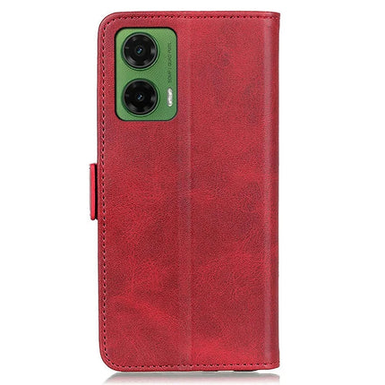 For Motorola Moto G35 5G Case Stand Cowhide Texture PU Leather Phone Cover