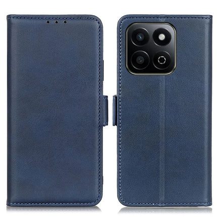 For Honor X7c 4G / 200 Smart 5G / Play 60 Plus 5G Case Stand Cowhide Texture PU Leather Phone Cover - Blue