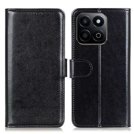 For Honor X7c 4G / 200 Smart 5G / Play 60 Plus 5G Case Crazy Horse Texture PU Leather Phone Stand Cover - Black