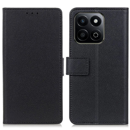 For Honor X7c 4G / 200 Smart 5G / Play 60 Plus 5G Case PU Leather Stand Wallet Phone Cover - Black