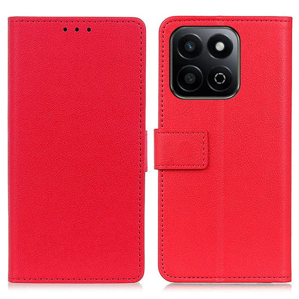For Honor X7c 4G / 200 Smart 5G / Play 60 Plus 5G Case PU Leather Stand Wallet Phone Cover - Red