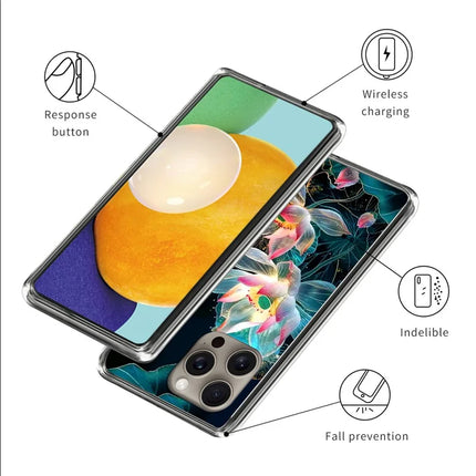 For iPhone 16 Pro Max Case Pattern Printed Shockproof TPU Phone Cover