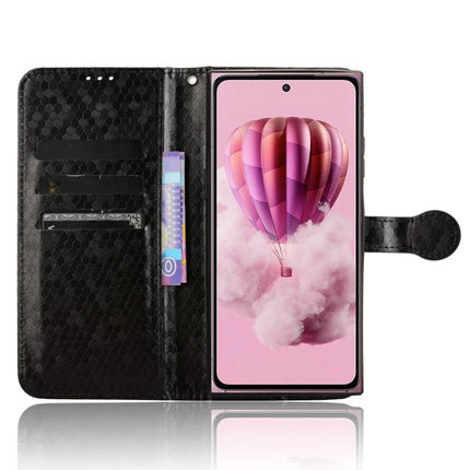 For HMD Skyline Wallet Case Dot Pattern Imprint PU Leather Phone Cover