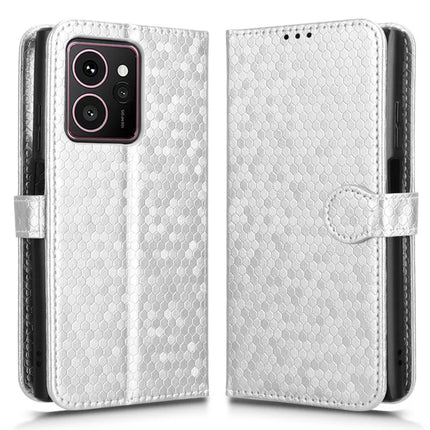 For HMD Skyline Wallet Case Dot Pattern Imprint PU Leather Phone Cover - Silver