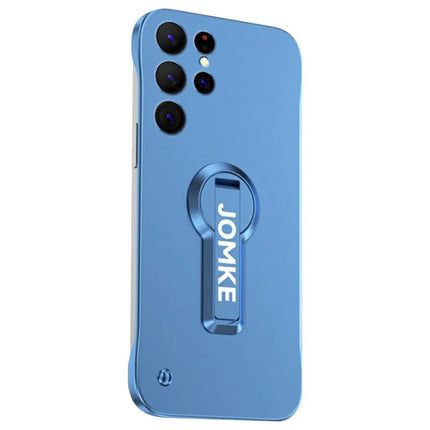 For Samsung Galaxy S23 Ultra Case Hard PC Frameless Baking Paint Kickstand Phone Cover - Blue