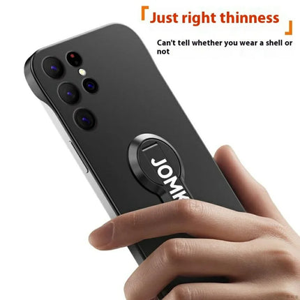 For Samsung Galaxy S23 Ultra Case Hard PC Frameless Baking Paint Kickstand Phone Cover