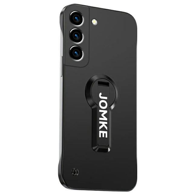 For Samsung Galaxy S23 Case Hard PC Frameless Baking Paint Kickstand Phone Cover - Black