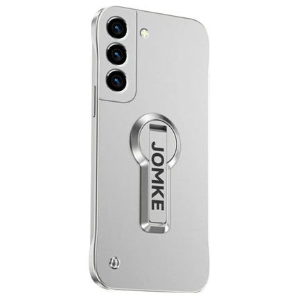 For Samsung Galaxy S23 Case Hard PC Frameless Baking Paint Kickstand Phone Cover - Silver