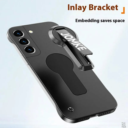 For Samsung Galaxy S23 Case Hard PC Frameless Baking Paint Kickstand Phone Cover