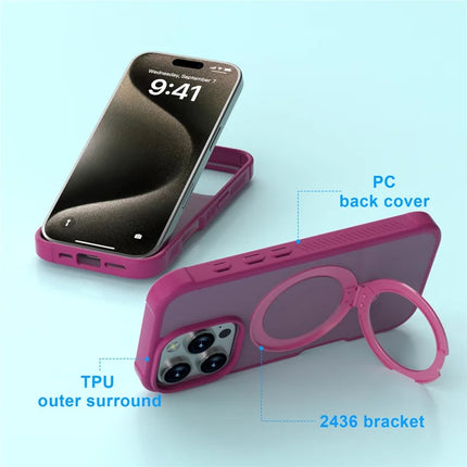 GW20 For iPhone 16 Pro Max Case Compatible with MagSafe Skin-Touch TPU+PC Kickstand Phone Cover
