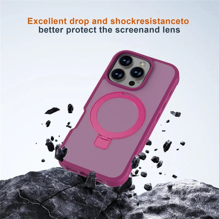 GW20 For iPhone 16 Pro Max Case Compatible with MagSafe Skin-Touch TPU+PC Kickstand Phone Cover