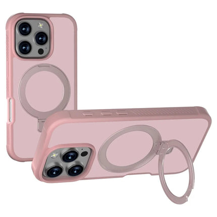 GW20 For iPhone 16 Pro Max Case Compatible with MagSafe Skin-Touch TPU+PC Kickstand Phone Cover - Light Pink