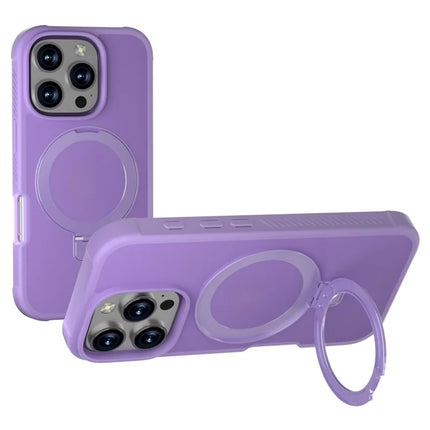 GW20 For iPhone 16 Pro Max Case Compatible with MagSafe Skin-Touch TPU+PC Kickstand Phone Cover - Light Purple