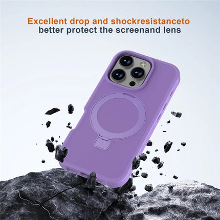 GW20 For iPhone 16 Pro Max Case Compatible with MagSafe Skin-Touch TPU+PC Kickstand Phone Cover