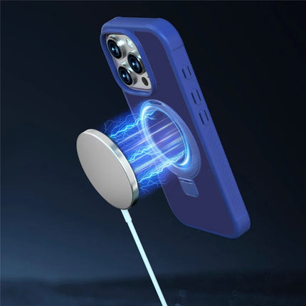 GW20 For iPhone 16 Pro Max Case Compatible with MagSafe Skin-Touch TPU+PC Kickstand Phone Cover