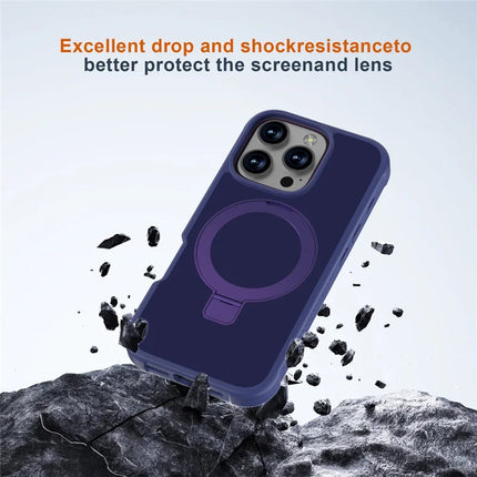GW20 For iPhone 16 Pro Max Case Compatible with MagSafe Skin-Touch TPU+PC Kickstand Phone Cover
