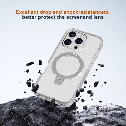 GW20 For iPhone 16 Pro Max Case Compatible with MagSafe Skin-Touch TPU+PC Kickstand Phone Cover