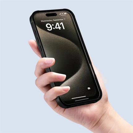 GW20 For iPhone 16 Pro Case Compatible with MagSafe Skin-Touch TPU+PC Kickstand Phone Cover