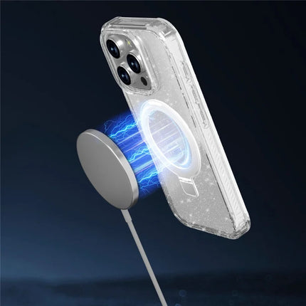 GW20 For iPhone 16 Pro Case Compatible with MagSafe Skin-Touch TPU+PC Kickstand Phone Cover
