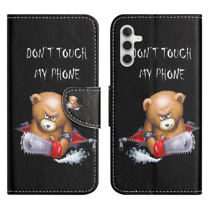 For Samsung Galaxy A56 5G / A36 5G Leather Case Pattern Printing Cross Texture Phone Cover   - Bear