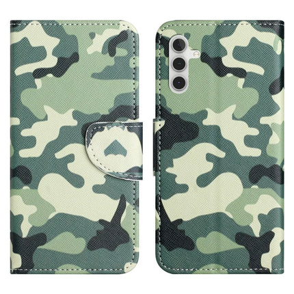 For Samsung Galaxy A56 5G / A36 5G Leather Case Pattern Printing Cross Texture Phone Cover   - Camouflage