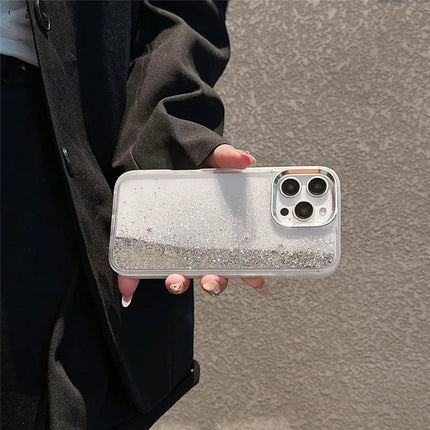 For iPhone 16 Pro Max Case Glitter Quicksand TPU+PC Shockproof Phone Cover