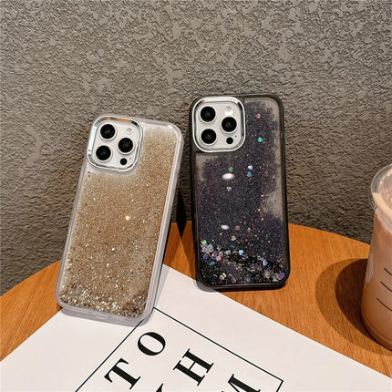 For iPhone 16 Pro Max Case Glitter Quicksand TPU+PC Shockproof Phone Cover