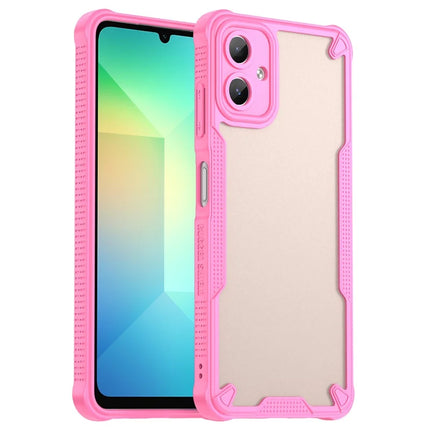 Armor Series For Samsung Galaxy A06 Case PC+TPU Semi-Transparent Frosted Finish Protective Phone Cover - Pink