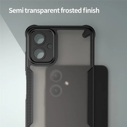 Armor Series For Samsung Galaxy A06 Case PC+TPU Semi-Transparent Frosted Finish Protective Phone Cover