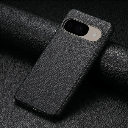 For Google Pixel 9 Pro  /  Pixel 9 Back Case Litchi Texture PU Leather PC Hard Cover